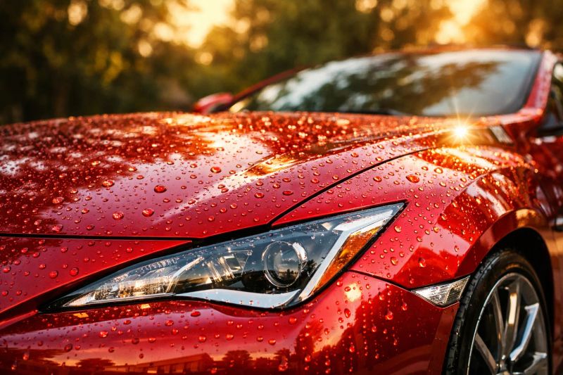 Clean reflective car exterior after professional washing
