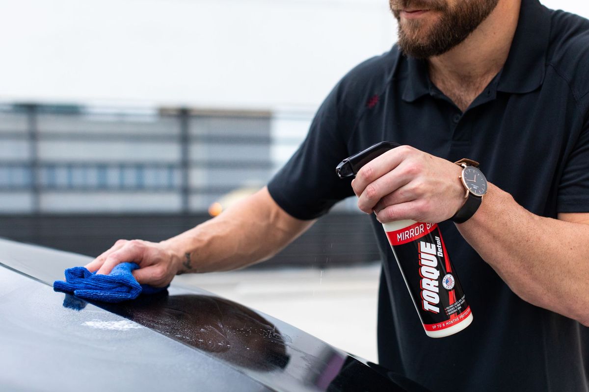 Vehicle receiving detailed cleaning in a garage serving Lincoln, Rhode Island